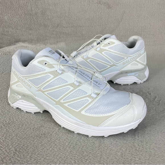 Salomon XT Pathway Trail Hiking Shoes Men 9 Women 10 White Quicklace Grip NEW - Picture 3 of 12
